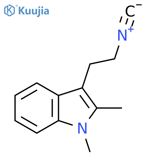 3-(2-isocyanoethyl)-1,2-dimethyl-1H-indole structure