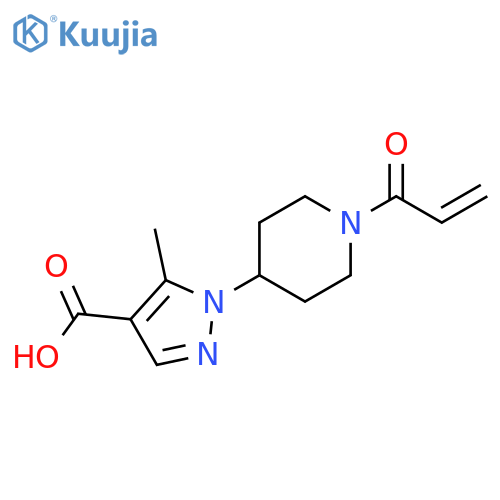 1H-Pyrazole-4-carboxylic acid, 5-methyl-1-[1-(1-oxo-2-propen-1-yl)-4-piperidinyl]- structure