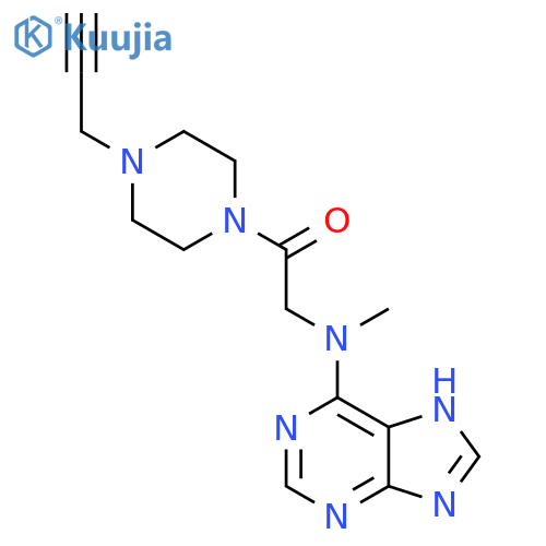 2-[Methyl(7H-purin-6-yl)amino]-1-(4-prop-2-ynylpiperazin-1-yl)ethanone structure