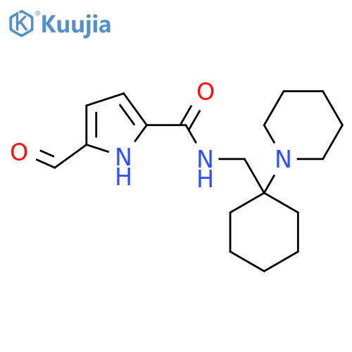 5-Formyl-N-[(1-piperidin-1-ylcyclohexyl)methyl]-1H-pyrrole-2-carboxamide structure