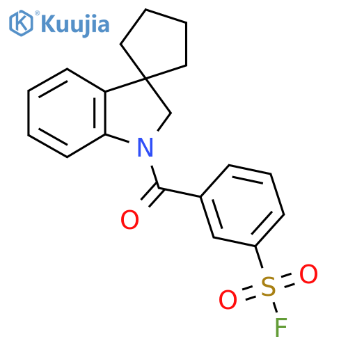 3-({1',2'-Dihydrospiro[cyclopentane-1,3'-indol]-1'-yl}carbonyl)benzene-1-sulfonyl fluoride structure