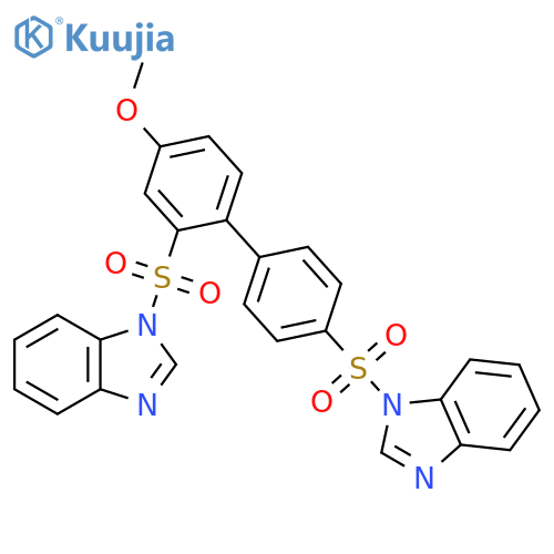1-{[4'-(1H-1,3-benzodiazole-1-sulfonyl)-4-methoxy-[1,1'-biphenyl]-2-yl]sulfonyl}-1H-1,3-benzodiazole structure