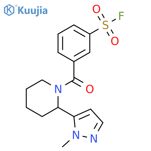3-[[2-(1-Methyl-1H-pyrazol-5-yl)-1-piperidinyl]carbonyl]benzenesulfonyl fluoride structure