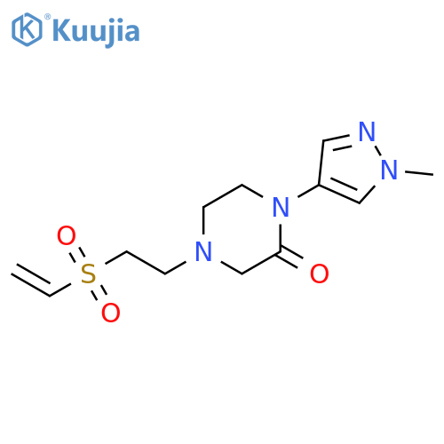 4-2-(ethenesulfonyl)ethyl-1-(1-methyl-1H-pyrazol-4-yl)piperazin-2-one structure