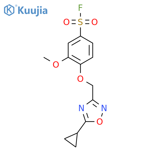 4-[(5-Cyclopropyl-1,2,4-oxadiazol-3-yl)methoxy]-3-methoxybenzene-1-sulfonyl fluoride structure