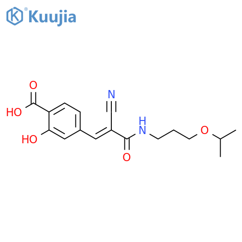 4-[2-Cyano-3-[[3-(1-methylethoxy)propyl]amino]-3-oxo-1-propen-1-yl]-2-hydroxybenzoic acid structure