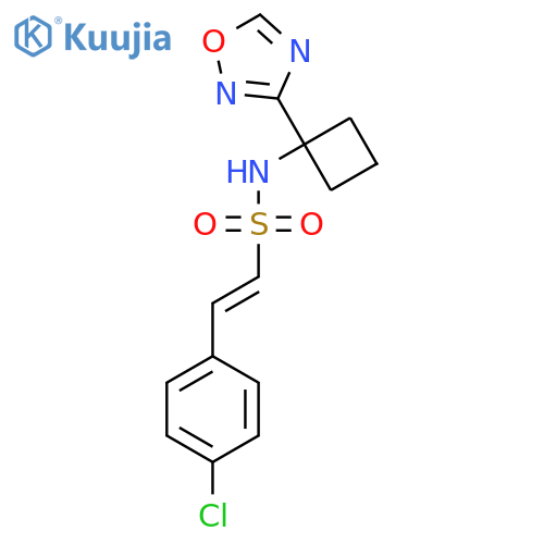 (E)-2-(4-Chlorophenyl)-N-[1-(1,2,4-oxadiazol-3-yl)cyclobutyl]ethenesulfonamide structure