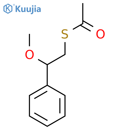S-(2-Methoxy-2-phenylethyl) ethanethioate structure