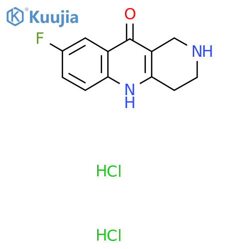 8-Fluoro-2,3,4,5-tetrahydro-1H-benzo[b][1,6]naphthyridin-10-one;dihydrochloride structure