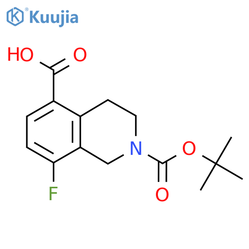 8-Fluoro-2-[(2-methylpropan-2-yl)oxycarbonyl]-3,4-dihydro-1H-isoquinoline-5-carboxylic acid structure
