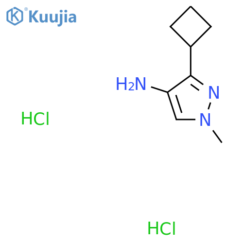 3-Cyclobutyl-1-methylpyrazol-4-amine;dihydrochloride structure