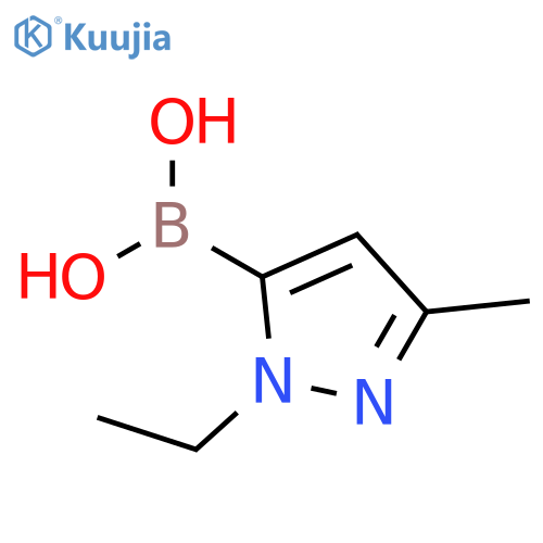 (1-ethyl-3-methyl-1H-pyrazol-5-yl)boronic acid structure