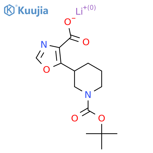 Lithium;5-[1-[(2-methylpropan-2-yl)oxycarbonyl]piperidin-3-yl]-1,3-oxazole-4-carboxylate structure