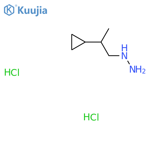 2-Cyclopropylpropylhydrazine;dihydrochloride structure