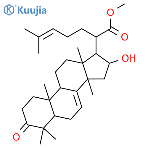 Lanosta-7,24-dien-21-oicacid, 16-hydroxy-3-oxo-, methyl ester, (13a,14b,16b,17a)- (9CI) structure
