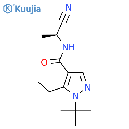 1-Tert-butyl-N-[(1S)-1-cyanoethyl]-5-ethylpyrazole-4-carboxamide structure