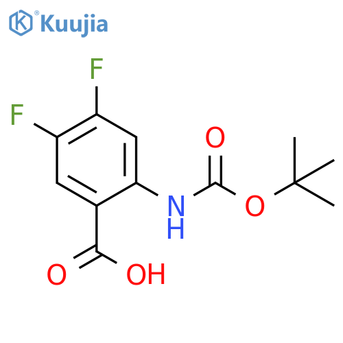 2-{(tert-butoxy)carbonylamino}-4,5-difluorobenzoic acid structure