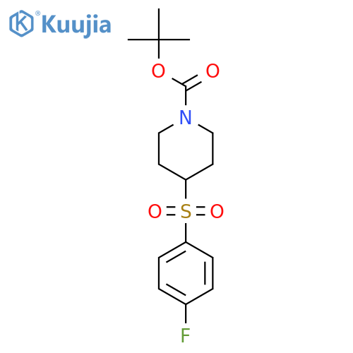 tert-Butyl 4-((4-fluorophenyl)sulfonyl)piperidine-1-carboxylate structure