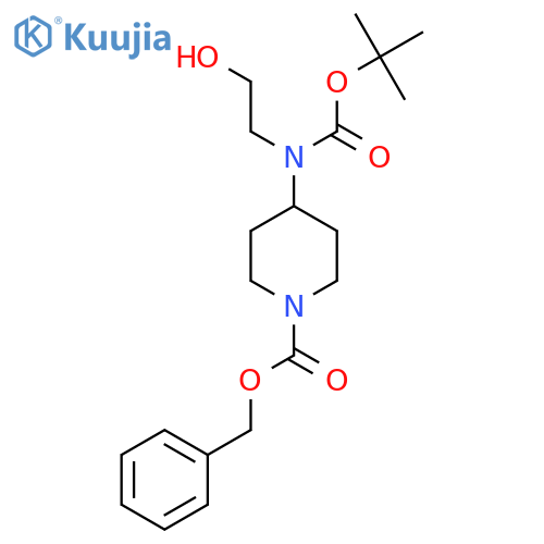 Benzyl 4-{[(tert-butoxy)carbonyl](2-hydroxyethyl)amino}piperidine-1-carboxylate structure