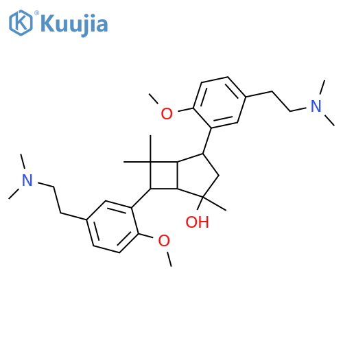 Bicyclo[3.2.0]heptan-2-ol,4,7-bis[5-[2-(dimethylamino)ethyl]-2-methoxyphenyl]-2,6,6-trimethyl-,(1S,2R,4S,5R,7R)-rel-(-)- structure