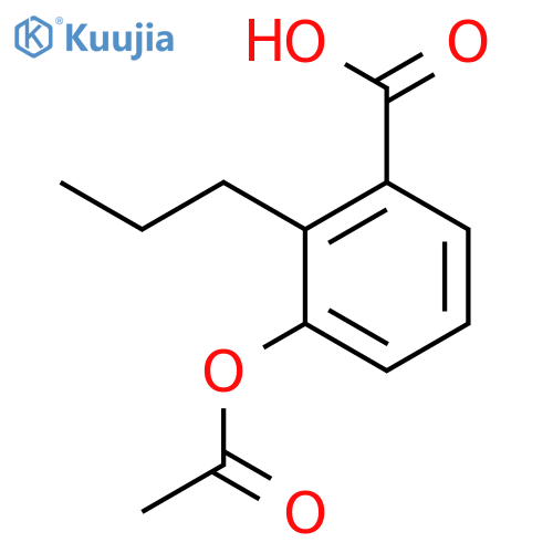 Benzoic acid, 3-(acetyloxy)-2-propyl- structure