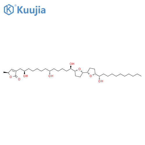 2(5H)-Furanone, 5-methyl-3-[(2R,8R,13R)-2,8,13-trihydroxy-13-[(2S,2'S,5R,5'R)-octahydro-5'-[(1S)-1-hydroxyundecyl][2,2'-bifuran]-5-yl]tridecyl]-, (5S)- structure