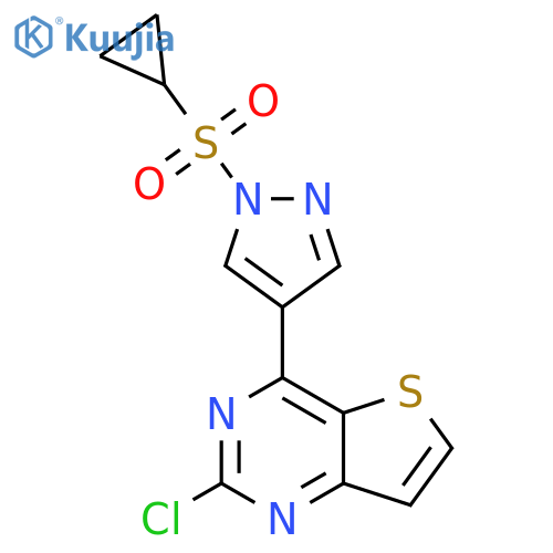 Thieno[3,2-d]pyrimidine, 2-chloro-4-[1-(cyclopropylsulfonyl)-1H-pyrazol-4-yl]- structure