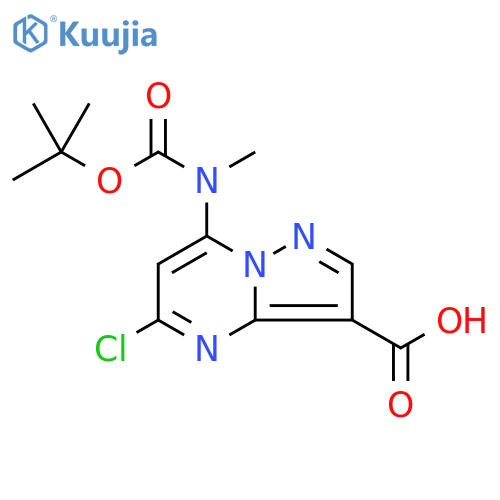 Pyrazolo[1,5-a]pyrimidine-3-carboxylic acid, 5-chloro-7-[[(1,1-dimethylethoxy)carbonyl]methylamino]- structure