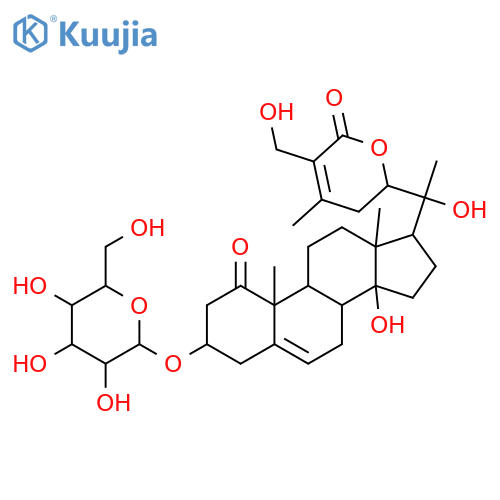 3,14,20,27-Tetrahydroxy-1-oxowitha-5,24-dienolide; (3β,14α,20R,22R)-form, 3-O-β-D-Glucopyranoside structure
