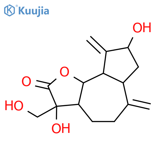 Azuleno[4,5-b]furan-2(3H)-one,decahydro-3,8-dihydroxy-3-(hydroxymethyl)-6,9-bis(methylene)-,(3R,3aR,6aR,8S,9aR,9bR)- structure