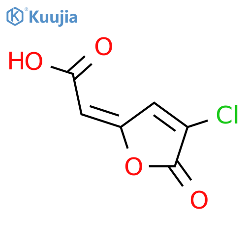 Acetic acid,(4-chloro-5-oxo-2(5H)-furanylidene)-, (Z)- (9CI) structure