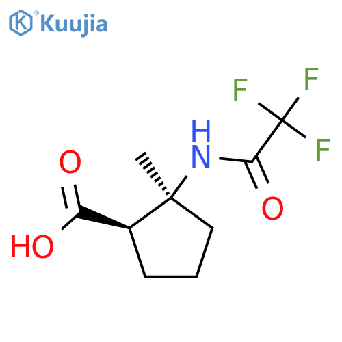 rac-(1R,2S)-2-methyl-2-(trifluoroacetamido)cyclopentane-1-carboxylic acid structure