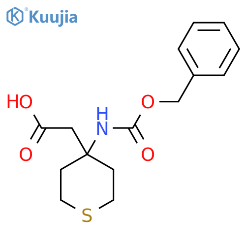 2-(4-{(benzyloxy)carbonylamino}thian-4-yl)acetic acid structure