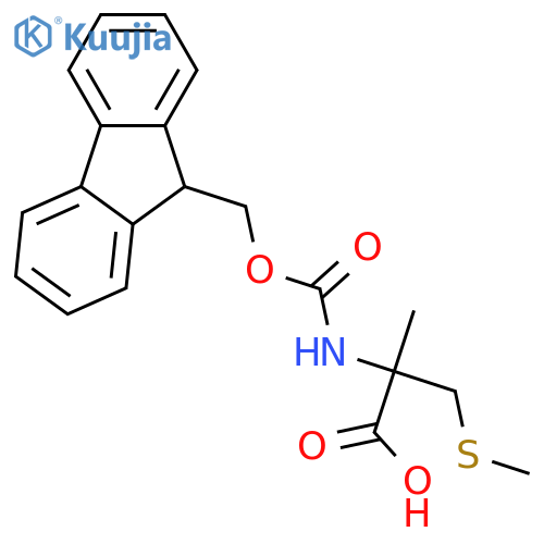 2-({(9H-fluoren-9-yl)methoxycarbonyl}amino)-2-methyl-3-(methylsulfanyl)propanoic acid structure