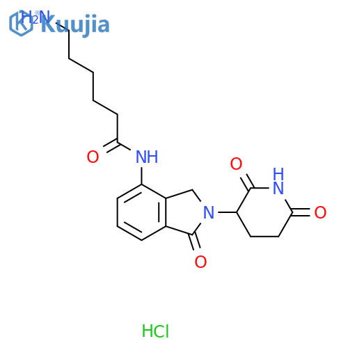 6-amino-N-[2-(2,6-dioxopiperidin-3-yl)-1-oxo-3H-isoindol-4-yl]hexanamide;hydrochloride structure