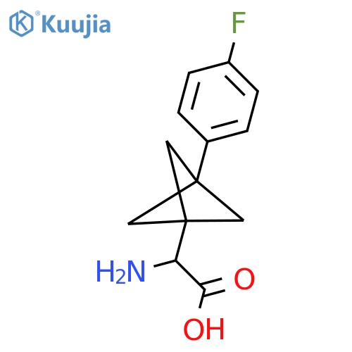 2-Amino-2-[3-(4-fluorophenyl)-1-bicyclo[1.1.1]pentanyl]acetic acid structure