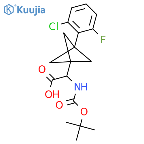 2-{[(Tert-butoxy)carbonyl]amino}-2-[3-(2-chloro-6-fluorophenyl)bicyclo[1.1.1]pentan-1-yl]acetic acid structure