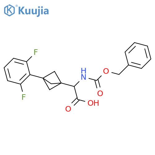 2-[3-(2,6-Difluorophenyl)-1-bicyclo[1.1.1]pentanyl]-2-(phenylmethoxycarbonylamino)acetic acid structure