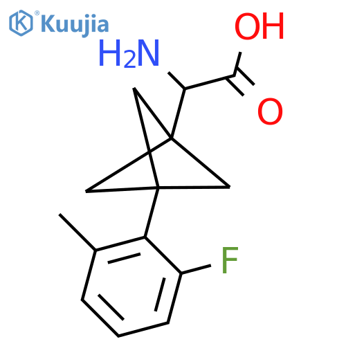 2-Amino-2-[3-(2-fluoro-6-methylphenyl)-1-bicyclo[1.1.1]pentanyl]acetic acid structure