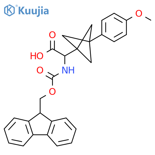 2-(9H-Fluoren-9-ylmethoxycarbonylamino)-2-[3-(4-methoxyphenyl)-1-bicyclo[1.1.1]pentanyl]acetic acid structure