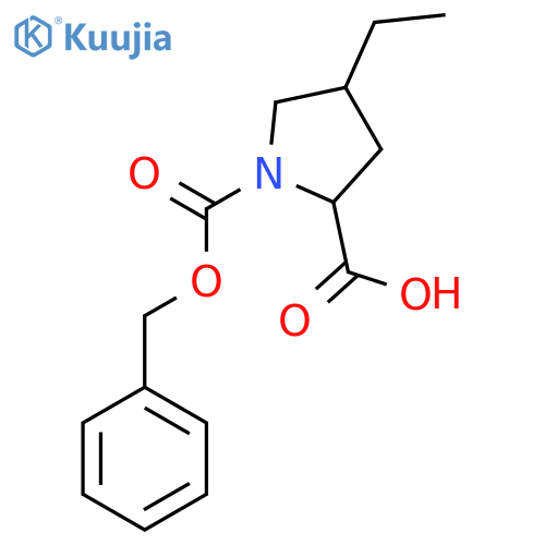 4-Ethyl-1-phenylmethoxycarbonylpyrrolidine-2-carboxylic acid structure