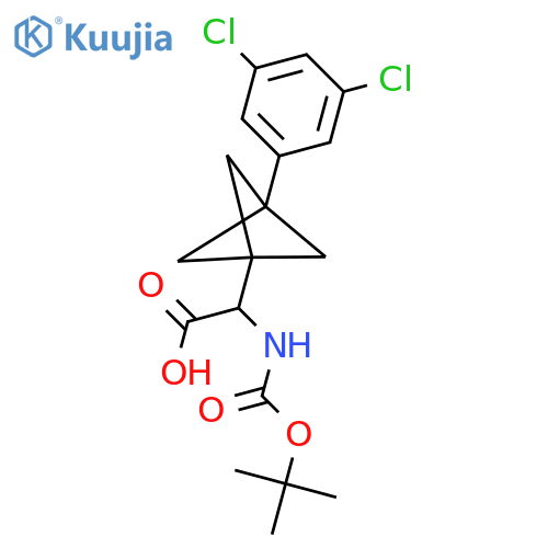 2-{[(Tert-butoxy)carbonyl]amino}-2-[3-(3,5-dichlorophenyl)bicyclo[1.1.1]pentan-1-yl]acetic acid structure
