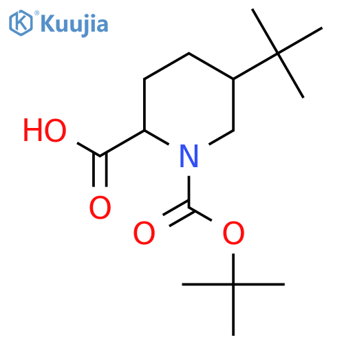 5-Tert-butyl-1-[(2-methylpropan-2-yl)oxycarbonyl]piperidine-2-carboxylic acid structure