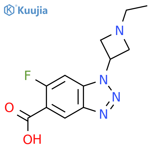1-(1-ethylazetidin-3-yl)-6-fluoro-1H-1,2,3-benzotriazole-5-carboxylic acid structure