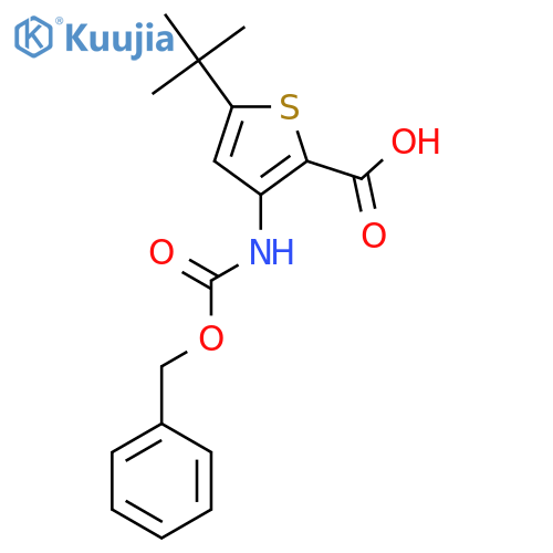 5-Tert-butyl-3-(phenylmethoxycarbonylamino)thiophene-2-carboxylic acid structure