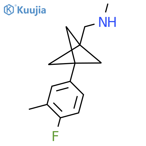 {[3-(4-Fluoro-3-methylphenyl)bicyclo[1.1.1]pentan-1-yl]methyl}(methyl)amine structure