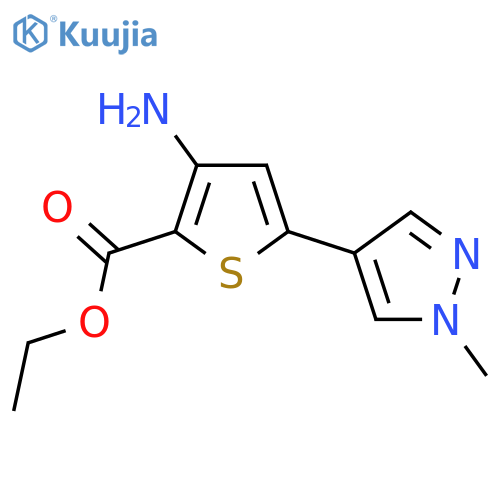 Ethyl 3-amino-5-(1-methylpyrazol-4-yl)thiophene-2-carboxylate structure