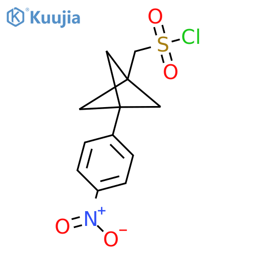 [3-(4-Nitrophenyl)-1-bicyclo[1.1.1]pentanyl]methanesulfonyl chloride structure