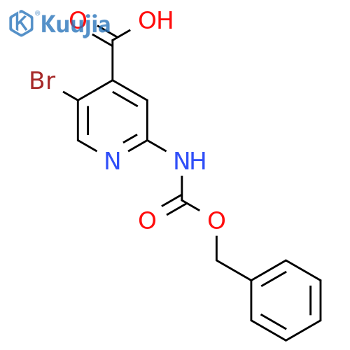5-Bromo-2-(phenylmethoxycarbonylamino)pyridine-4-carboxylic acid structure
