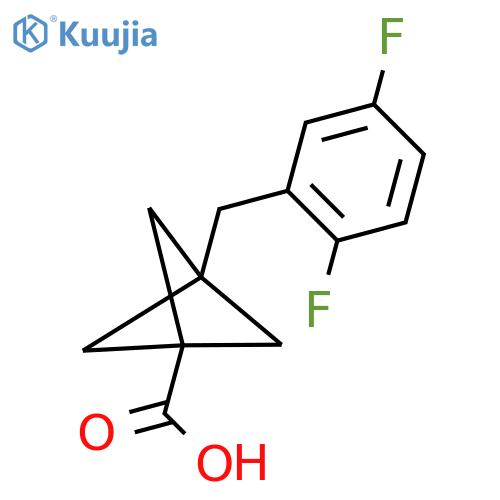 3-[(2,5-Difluorophenyl)methyl]bicyclo[1.1.1]pentane-1-carboxylic acid structure